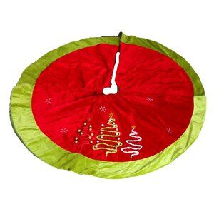Vintage Christmas Tree Skirt Chenille Christmas Trees